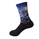NEW 3D Retro Painting Art Socks Unisex Women Men Funny Novelty Starry Night Vintage Socks HOT