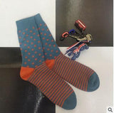 CHAOZHU New Arrival Cool Skateboard Hip Hop Dots Stripes Patchwork Pattern Fashion Brand Happy Socks Men Boys Male