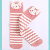Toddlers Kids Girls Knee High Socks School Cotton Socks Striped baby Long Socks