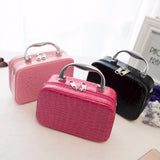 PU Leather Makeup Bag Travel Organizer Cosmetic Bag for Women Large Necessaries Make Up Case Black