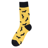 Funny Colorful Animal Fruit Food Crew Socks Men Fun Dachshund Pineapple Watermelon Chips Pumpkin Fox Pizza Cactus Long Socks