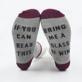 Custom wine socks If You can read this Bring Me Beer me Women Socks Cotton Warm socks