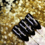 90pcs/Set 3D Snowflakes Gold Metal Slices Nail Art Sequins Christmas Decorations Nail Polish Thin Sticker Designs Manicure TR889