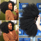 Mongolian Afro Kinky Curly Hair Weave 4B 4C 100% Natural Black Virgin Human Hair Bundles Extension  Products 10-28"